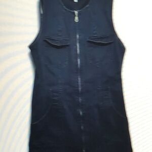 Rafaella Jeans Vintage Navy Denim Zippered Dress 10